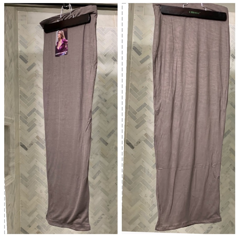 Naked Wardrobe nude high waist stretchy midi skirt - Picture 7 of 7